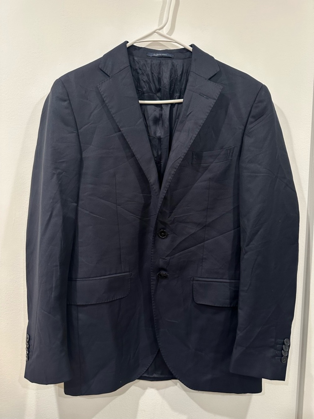 Boggi Milano Navy Blue Guabello Super 130s Wool Blazer Jacket 40R